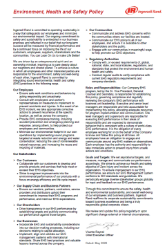 EHS Policy